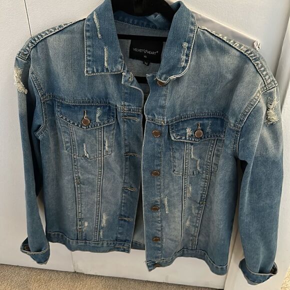 Velvet Heart Denim Jacket XS - Picture 1 of 5